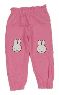 Růžové paper bag tepláky se zajíčky - miffy sinsay