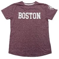 Fialové melírované tričko s nápisem BOSTON Primark
