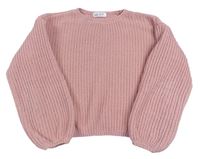 Starorůžový crop svetr H&M