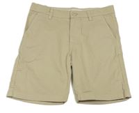 Béžové plátěné chino kraťasy Zara