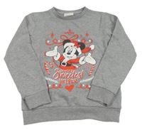 Šedá melírovaná mikina s Mickeym Red Wagon