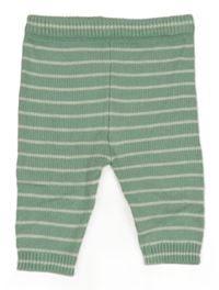 Zeleno-bílé pruhované pletené tepláky M&S