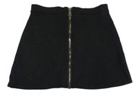 Černá semišová proppínací sukně Hailys