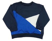 Tmavomodro-safírovo-bílá mikina Studio