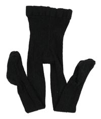 Antracitové žebrované punčocháče Next