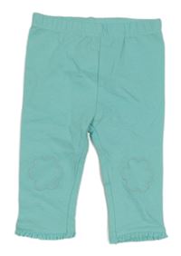 Tyrkysové legíny s květy