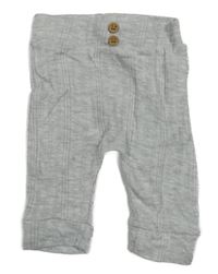 Světlešedé melírované žebrované lehké tepláky s knoflíky George