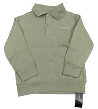 Nové - Zelenošedá polo mikina s nápisem Dunnes