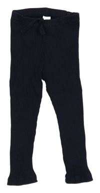 Tmavomodré žebrované legíny H&M