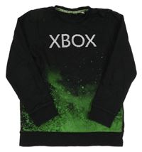 Černá mikina se skvrnami a nápisem - X-Box