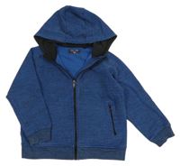 Modrá melírovaná propínací mikina s kapucí Next