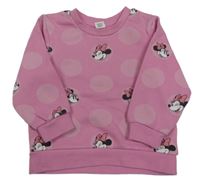 Růžová puntíkatá mikina s Minnie Primark
