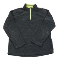 Antracitová vzorovaná fleecová funkční mikina Quechua