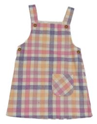 Bílo-fialovo-růžové kostkované šaty Nutmeg