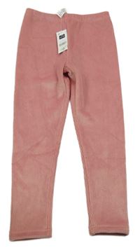 Nové - Starorůžové žebrované sametové legíny Dunnes