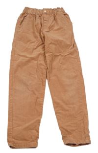 Starorůžové manšestrové relaxed pull on kalhoty H&M