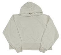 Bílá crop mikina s kapucí Zara