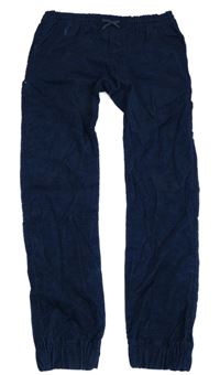 Tmavomodré manšestrové cuff kalhoty Okaidi