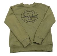 Khaki mikina s nápisem Jack & Jones