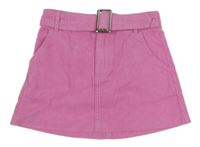 Růžová manšestrová sukně s páskem Primark