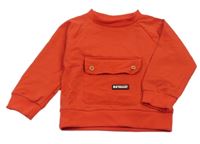 Červená lehká mikina s kapsou