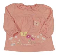 Růžové triko s květinami Nutmeg