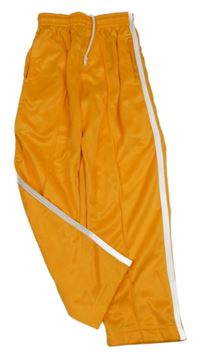 Hořčicové sportovní tepláky s pruhem