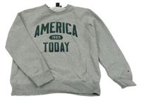 Šedá melírovaná mikina s nápisem