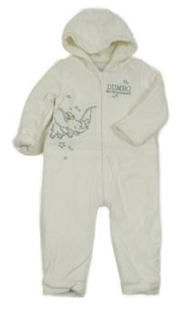 Smetanová sametová zateplená kombinéza s Dumbem a kapucí Disney