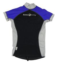 Černo-šedo-fialové UV tričko s nápisem