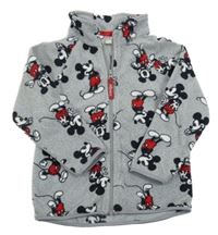 Šedá melírovaná fleecová propínací mikina s Mickeym H&M