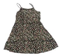 Černo-béžovo-růžové květované lehké šaty Primark
