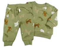 2 set - Khaki mikina se zvířaty + tepláky Primark