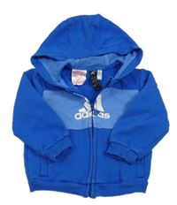 Modrá propínací mikina s logem a kapucí Adidas