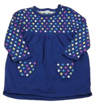 Modro-barevné vzorované svetrové šaty John Lewis