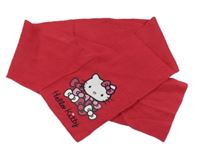 Malinová pletená šála s Hello Kitty 