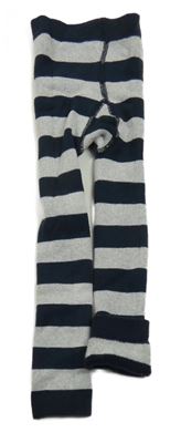 Tmavomodro-šedé pruhované thermo punčocháče 