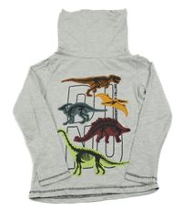 Šedý melírovaný rolák s dinosaury Dopodopo