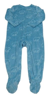 Modrý sametový overal s medvědy Pep&Co