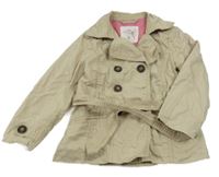 Světlebéžový plátěný jarní kabát s páskem H&M
