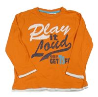 Pomerančové triko s nápisy kids
