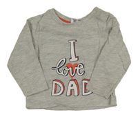 Šedé melírované triko s nápisem Dopodopo