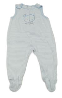 Bílo-modré pruhované dupačky s medvědem C&A