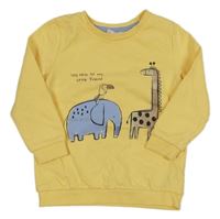 Žlutá mikina se zvířátky Pep&Co