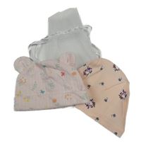 Nové - 2x růžová květovaná čepice 