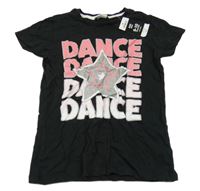 Nové - černé tričko s nápisy Pep&Co