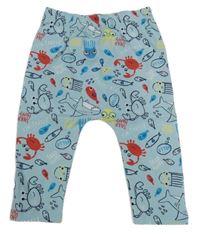 Světlemodré lehké tepláky s podmořským světem Pep&Co