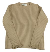 Hnědý žebrovaný lehký svetr H&M