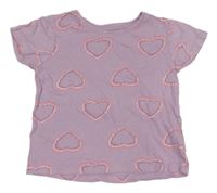 Lila tričko se srdíčky M&Co.