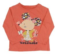 Korálové triko s myškou Nutmeg